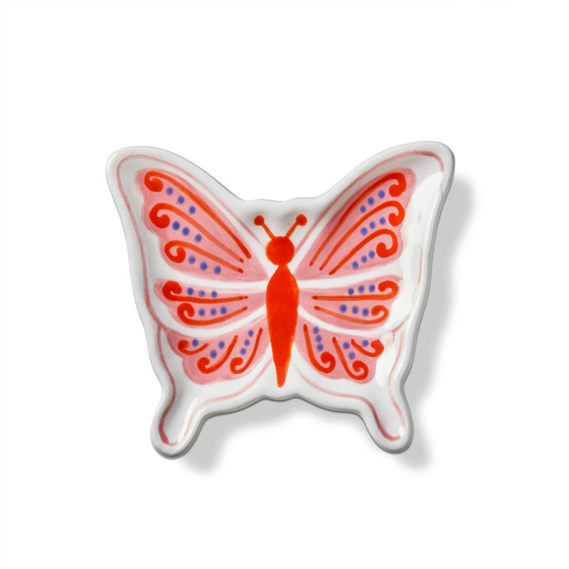 Butterfly Trinket Dish Multi Ceramic Everyday
