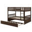 Lit superposé en bois d'hévéa avec lit gigogne extensible, transformable en deux lits séparés-241177298