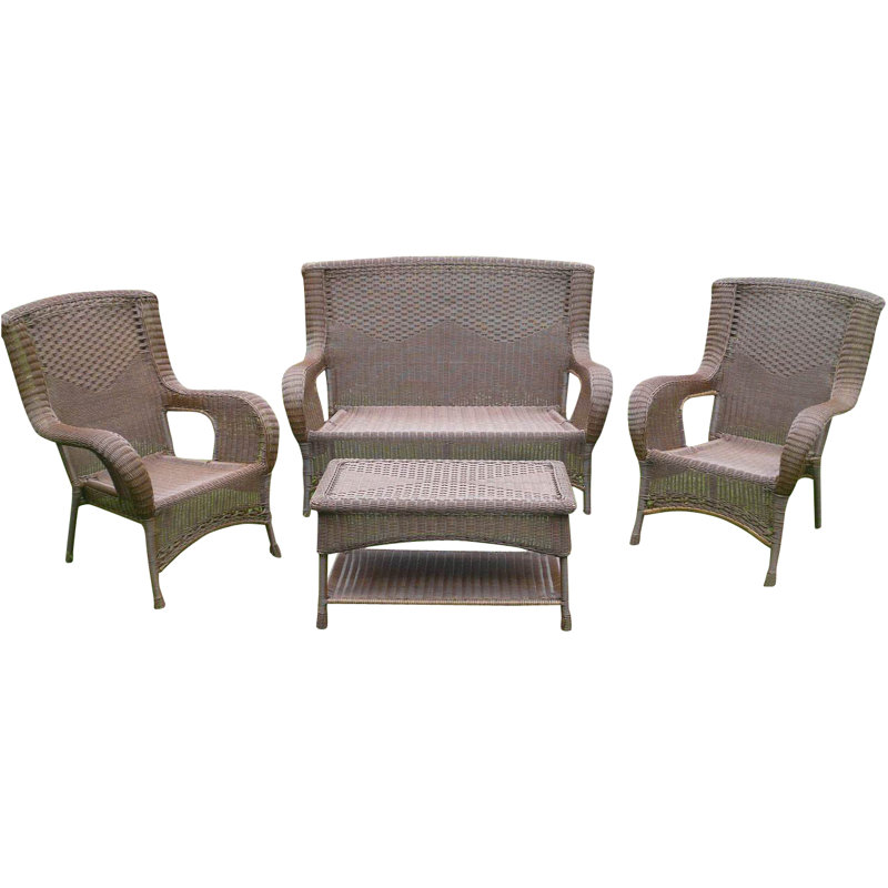 Hanish 4 - Person Patio Conversation Set, Mocha