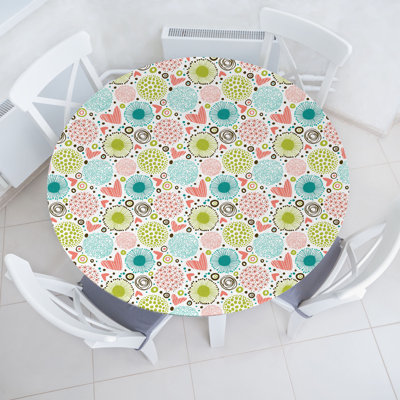 East Urban Home Cartoon Fitted Round TablecloMulticolor 81834