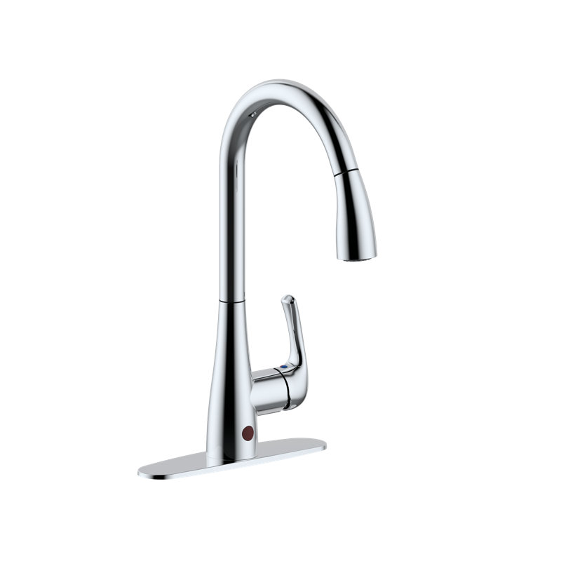 Westbrass Pull Down Spray Touch Kitchen Faucet, Polished Chrome