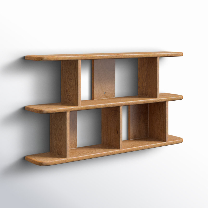 Tablette murale de rangement en bois Fayette, Bois brun