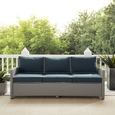 80.5'' Wide Metal Patio Sofa with Cushions