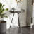 Wyble Metal Compass Side End Accent Table with Clock and Clear Glass Top-1097518863-1097518862