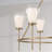 35" W x 31" H 6-Light Ring Chandelier in Aged Brass with Layered White and Clear Glass