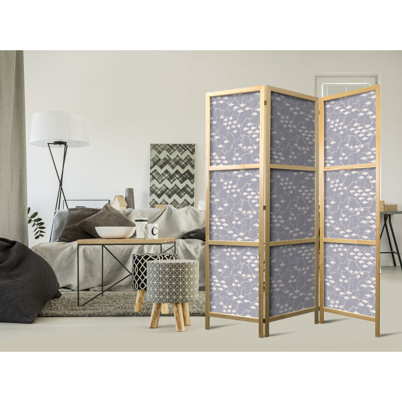 171cm H Solid Wood Folding Room Divider, 171cm H x 135cm W x 1.2cm D