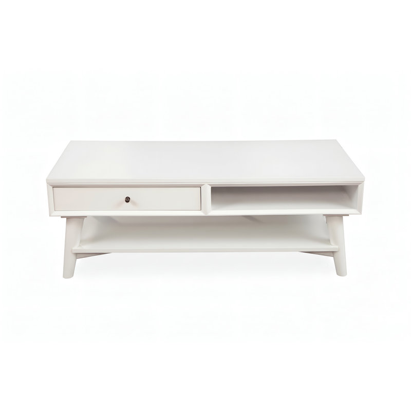 Table basse blanche de style moderne Mid-Century