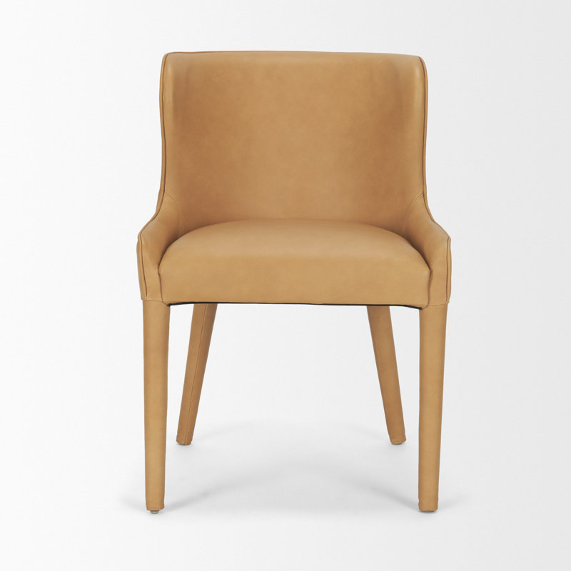 Chaise en cuir brun clair Nolan Slope