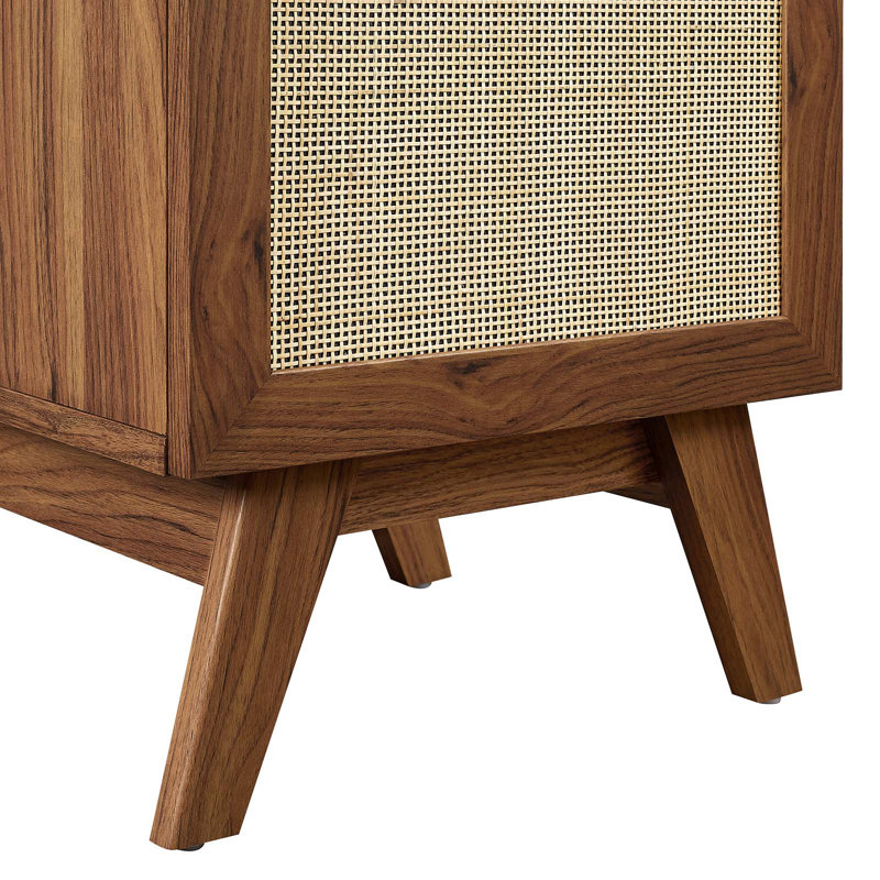 Modway Soma 17.5'' Free Standing Single Bathroom Vanity with Manufactured Wood Top, Walnut, White