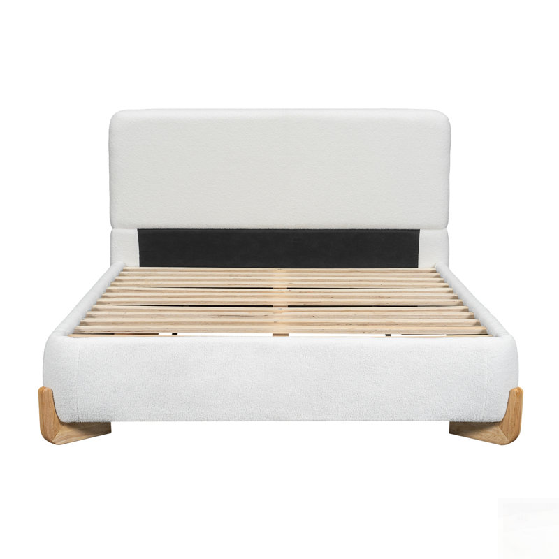 Élégant lit rembourré Boucle, confort luxueux et style polyvalent pour les chambres modernes, Full