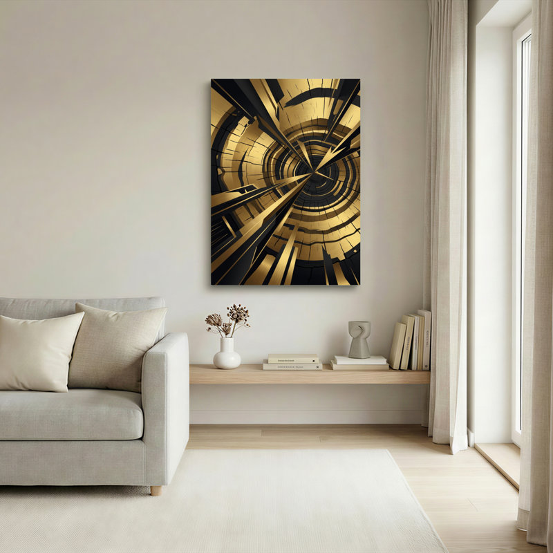 Motif géométrique abstrait, reproduction d'art sur toile tendue sur toile, ensemble de 1, H 36 po x l 24 po