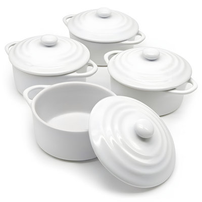 12 oz. Kook Mini cocottes en céramique avec couvercle