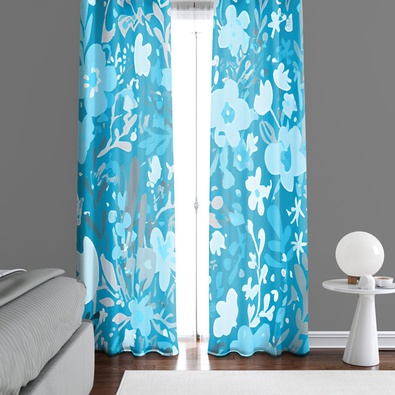 Paire de rideaux semi-transparents en polyester Danytza, L 20 po x L 52 po