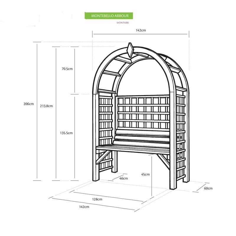 Montebello Garden Arbour Bench