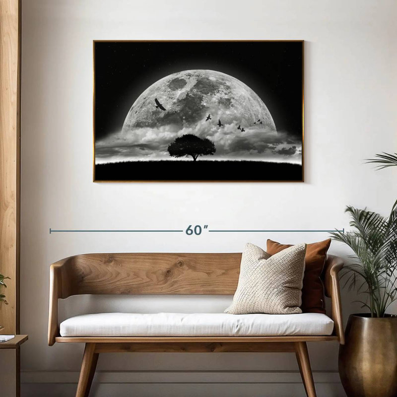 Lune fantastique, Cadre flottant doré, 43 po x 29 po