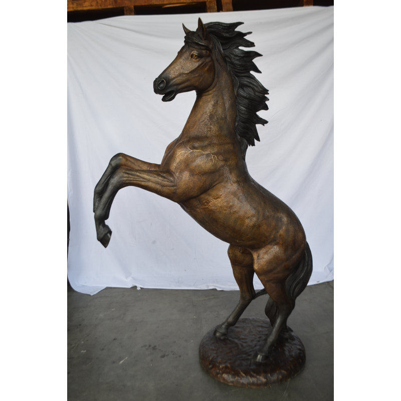 Magnifique statue en bronze à cheval étalon - Taille: L 47 po x l 28 po x H 74 po.