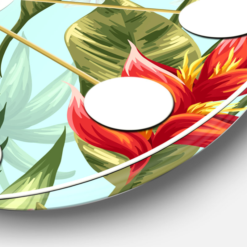Horloge murale style tropical Mid-Century, Surdimensionné