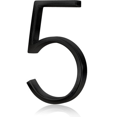 5" Modern Floating Stainless Steel House Number - Weather-Resistant Black Finish