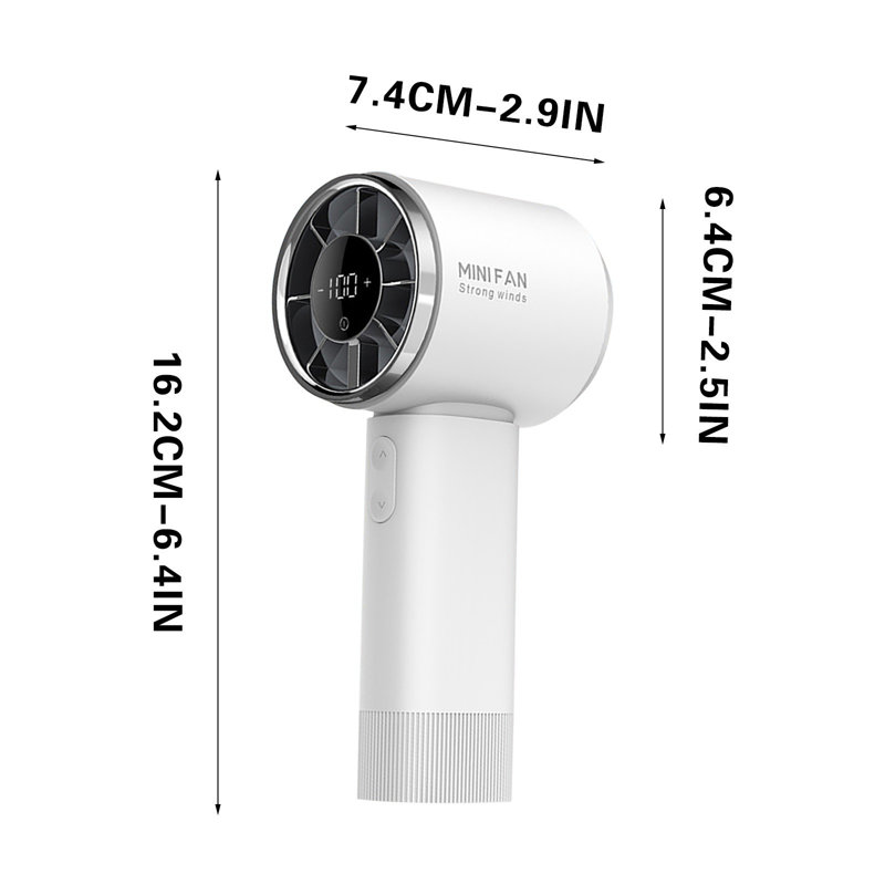 Kbndieu High Speed Handheld Fan Stepless Speed Control Ice Fan Portable Usb Rechargeable Small Fan, White