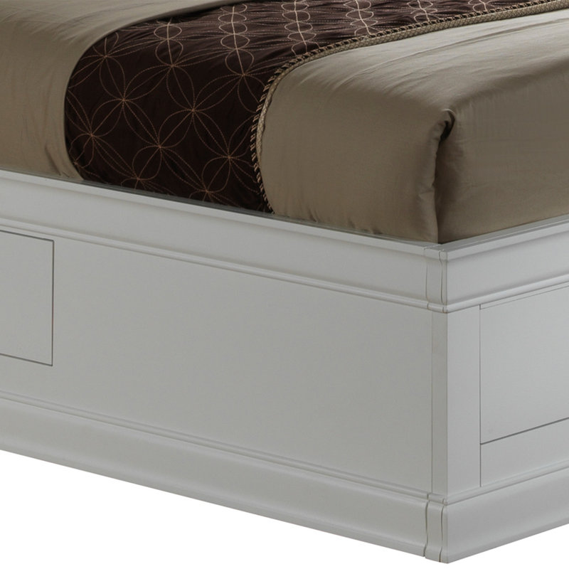 Lit de rangement élégant pour un confort moderne, Blanc