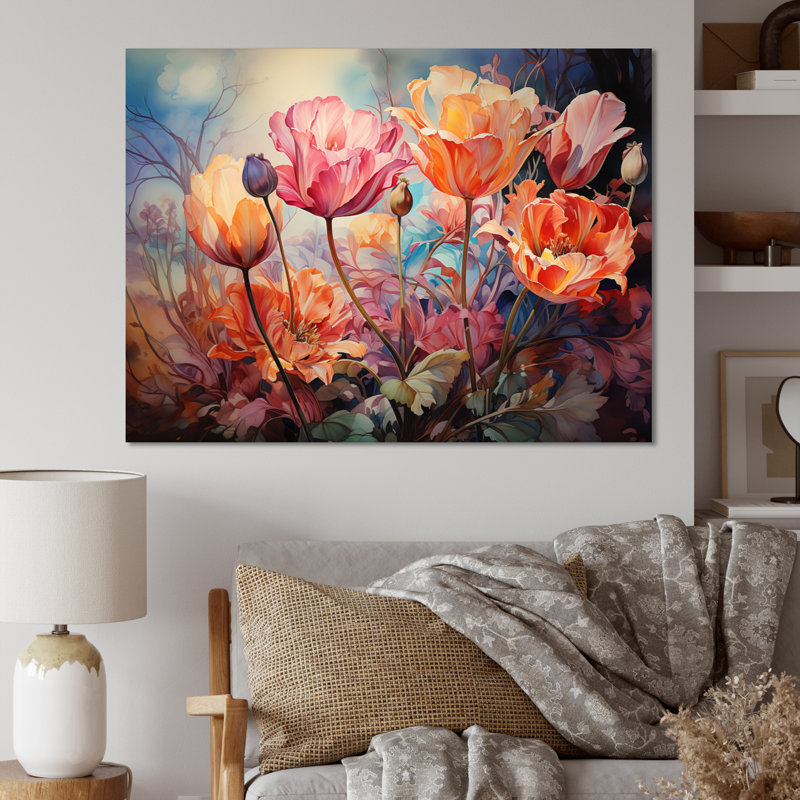 Tapisserie «Meadow Tulip» sur toile, H 12 po x l 20 po x P 1 po, Toile tendue
