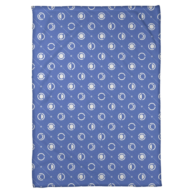 Couverture polaire moon phases, l 60 po x L 80 po, Bleu moyen