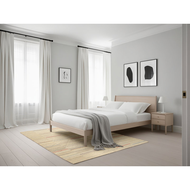 Surface beige contemporaine tapis, Rectangle 5 pi x 7 pi
