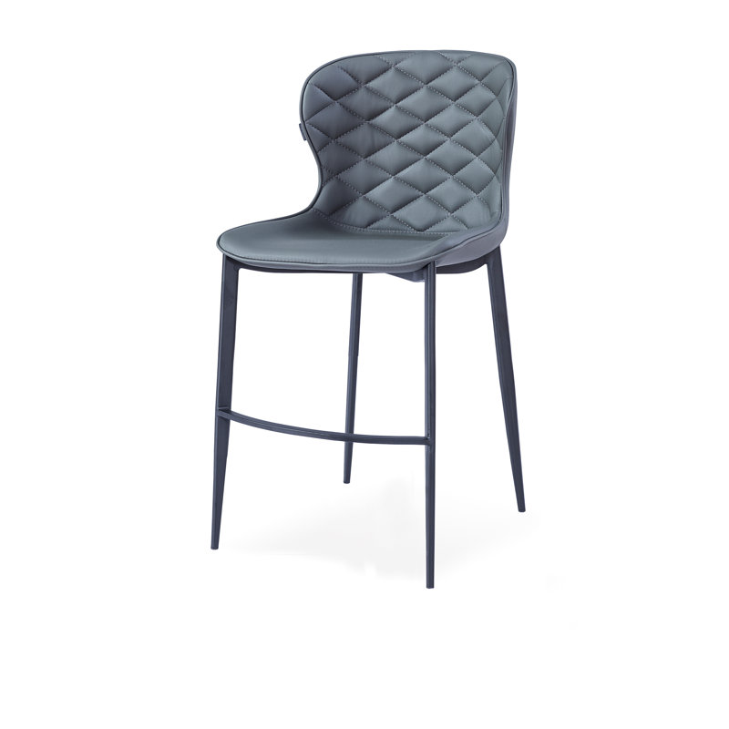 Tabouret de bar et de comptoir Albert, Gris, Noir, Tabouret de comptoir (siège d'une hauteur de 24 p