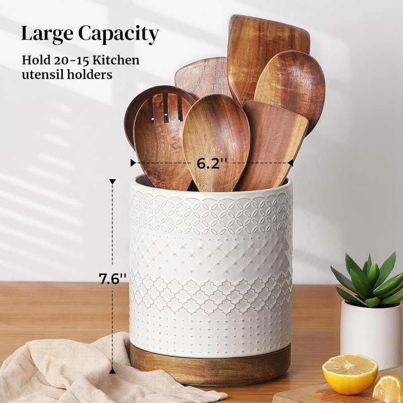 Ceramic / Porcelain Round Utensil Crock