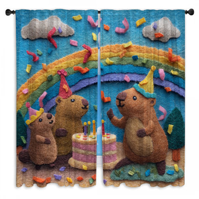 Rideaux de fenêtre Felt Groundhog