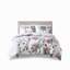 Ensemble de couette et draps en microfibre à motifs floraux et géométriques, taupe/mauve, format king