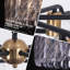 Lustre noir et doré de 24 po - bordure extérieure en cristal texturé, nouveau motif! 6 lumières réglables pour plafonds inclinés