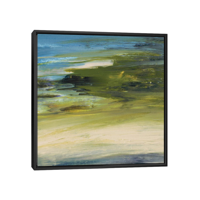 «River's Edge», reproduction d'art sur toile, H 37 po x l 37 po x P 1,5 po, Toile avec cadre noir, Pas de tapis