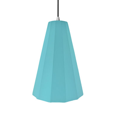 Radiance - Fluted 1-Light Pendant - Reflecting Pool - Polished Chrome - 9"W x 13"H - Dedicated LED - Black Cord