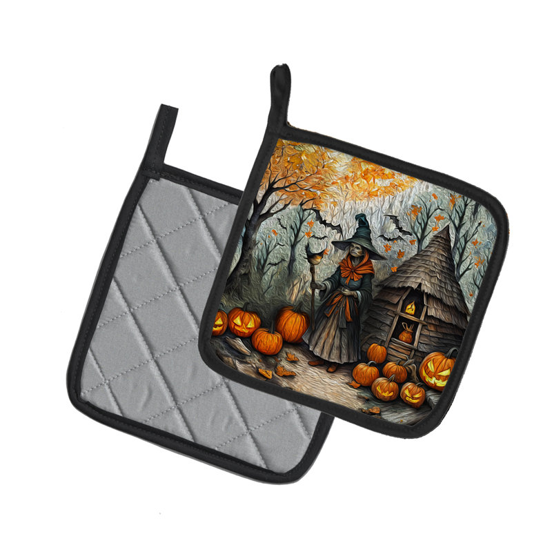 Paire de porte-casseroles Slookic Witch Spooky Halloween