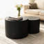 Ensemble de 2 tables basses gigognes, table basse ronde moderne avec pieds antidérapants, table d'appoint en bois pour salon, chambre à coucher, bureau, balcon, terrasse, petit espace, sans assemblage, noir mat
