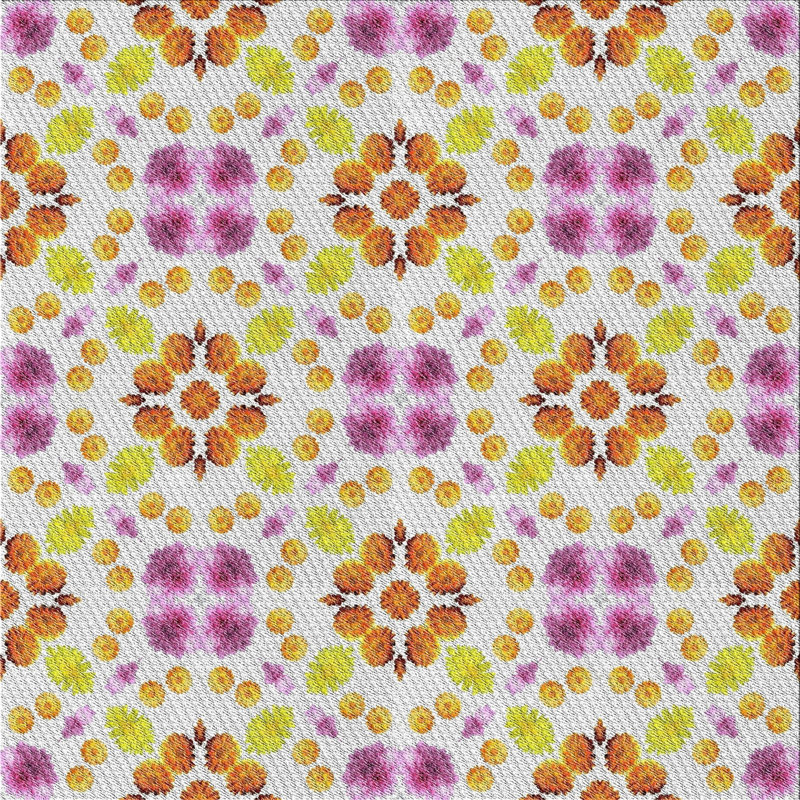 Tapis rose/brun tissé à la machine, Carré 7 pi