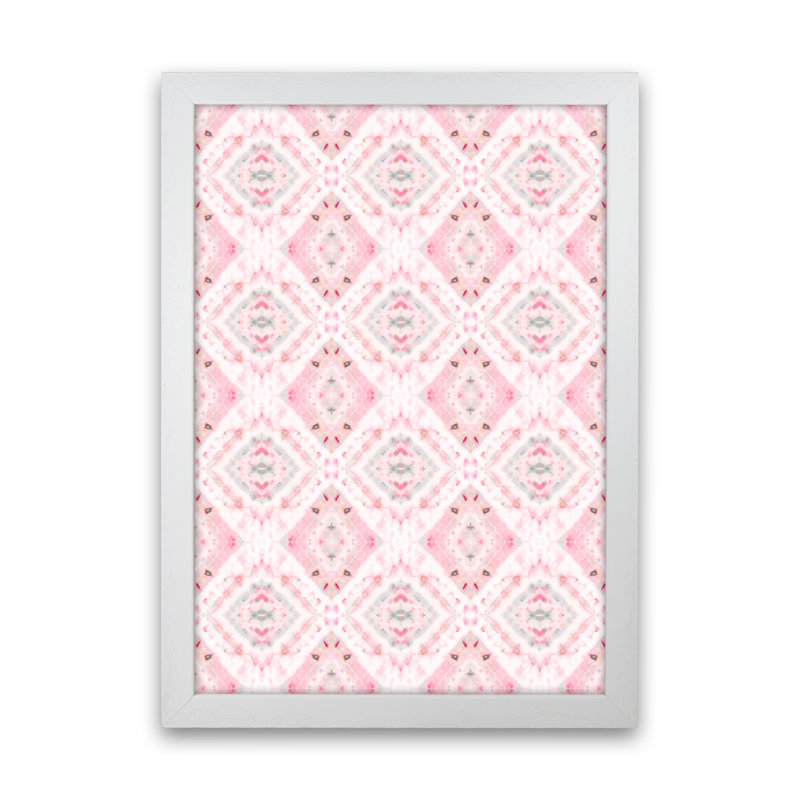 Boho Shibori Pink - Print, White Framed, 63cm H x 46cm W x 3cm D