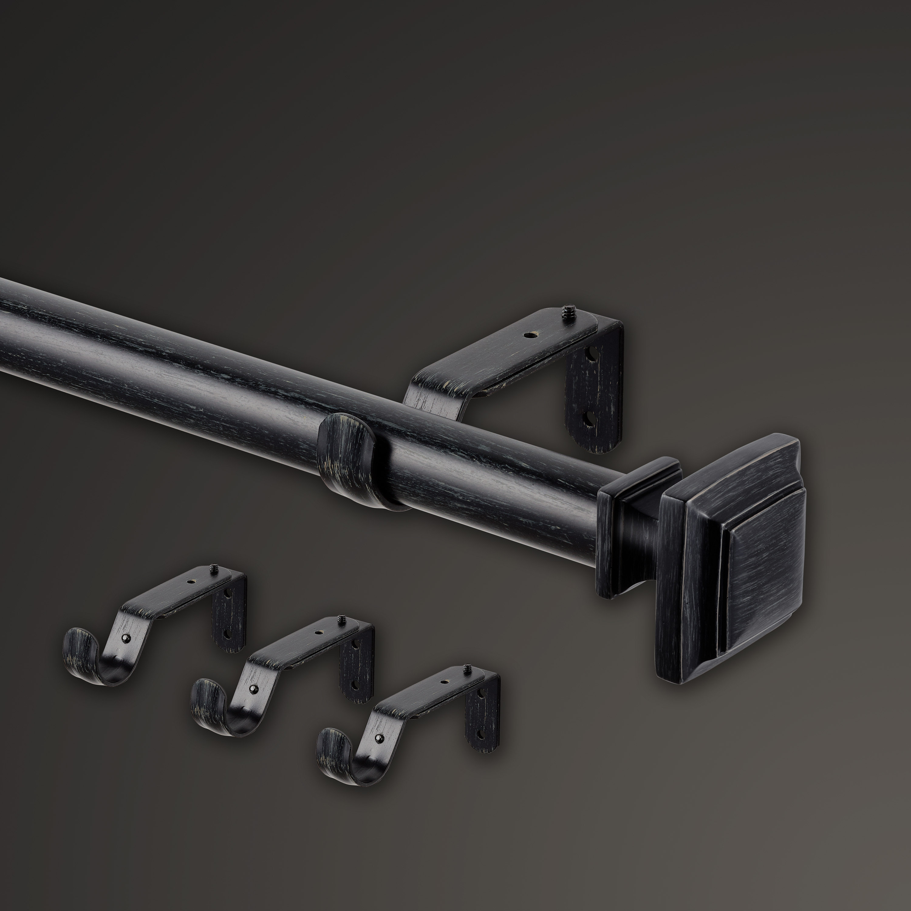 MODE Mode Farmhouse Collection 1 1/8 in Diameter Curtain Rod Set with