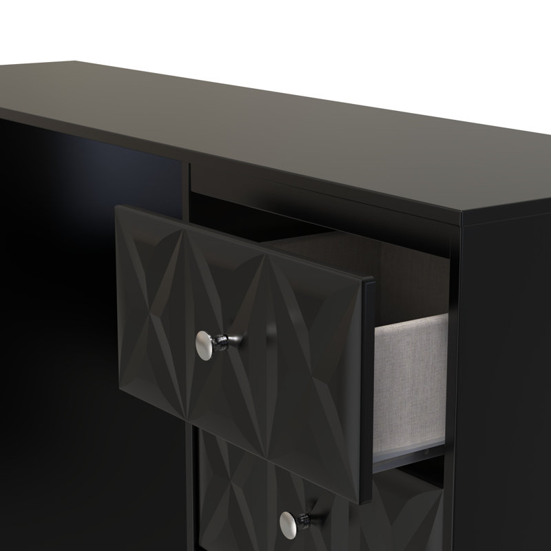 Ceinwen Dressing Table, Deep Black/Black