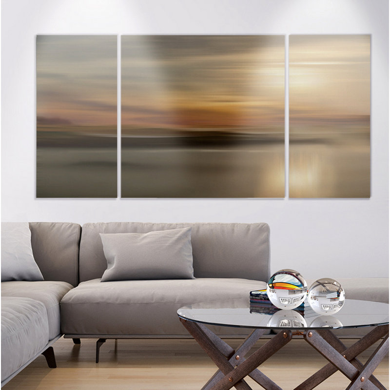 Mystic Lake - ensemble de 3 reproductions sur toile, H 40 po x l 80 po x P 1,5 po