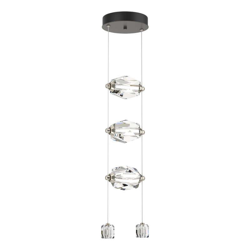 Luminaire suspendu géométrique en grappe à 3 lumières Gatsby, Fumée foncée