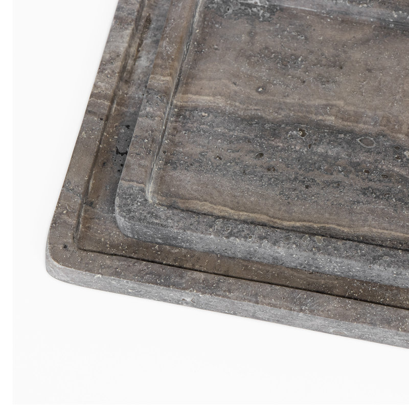Sutton Travertine Tray Set (Grey)