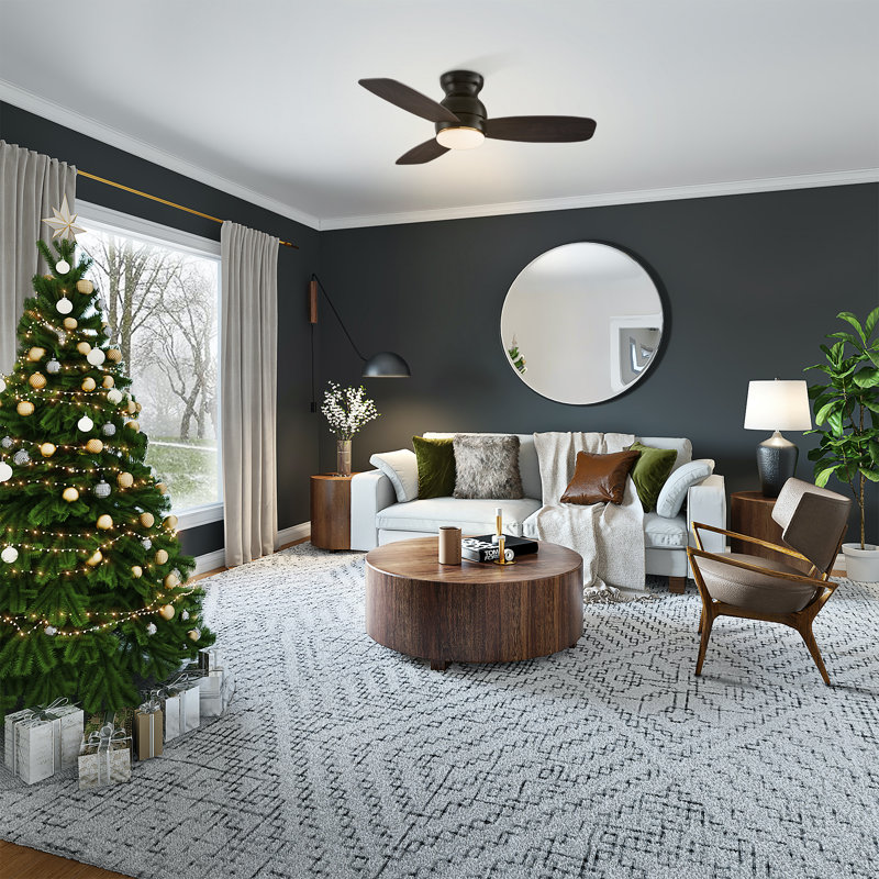 44" Smart Ceiling Fan With Remote, Light Kit Included, Works With Google Assistant And Amazon Alexa,Siri Shortcut.