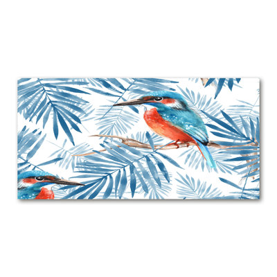 Plants And Bird - Wrapped Canvas Print
