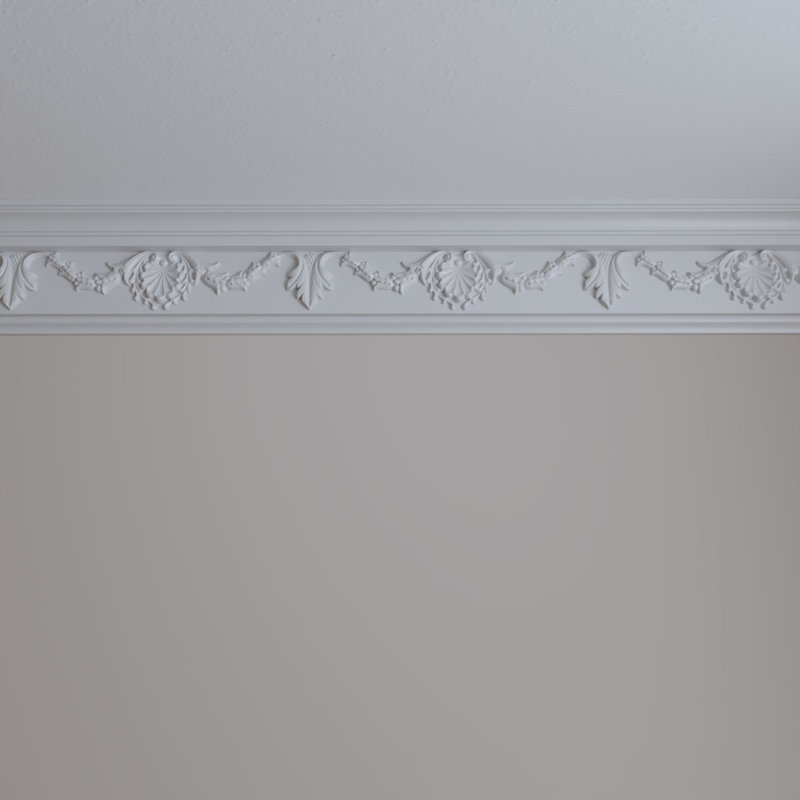 SAMPLE - Endurathane Shell Crown Moulding, 6 1/4"H x 3 3/8"P x 7"F x 12"L, (16" Repeat)