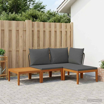  Garden Lounge Set Solid Acacia Wood & Rope Sofa Outdoor Furniture Patio