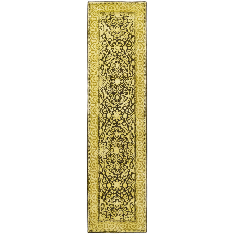 Braxtan Silk Road Hand Tufted New Zealand Wool Oriental Rug, Runner 2'6" x 10'