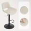 Swivel Upholstered Adjustable Height Counter Stool with Metal Frame-1105591307