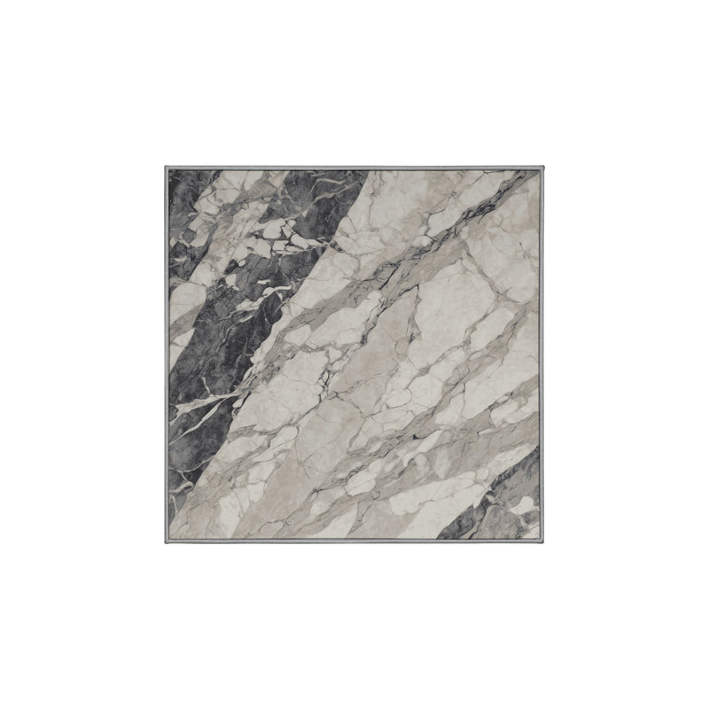 Machine Washable Gray Area Rug, Square 5'